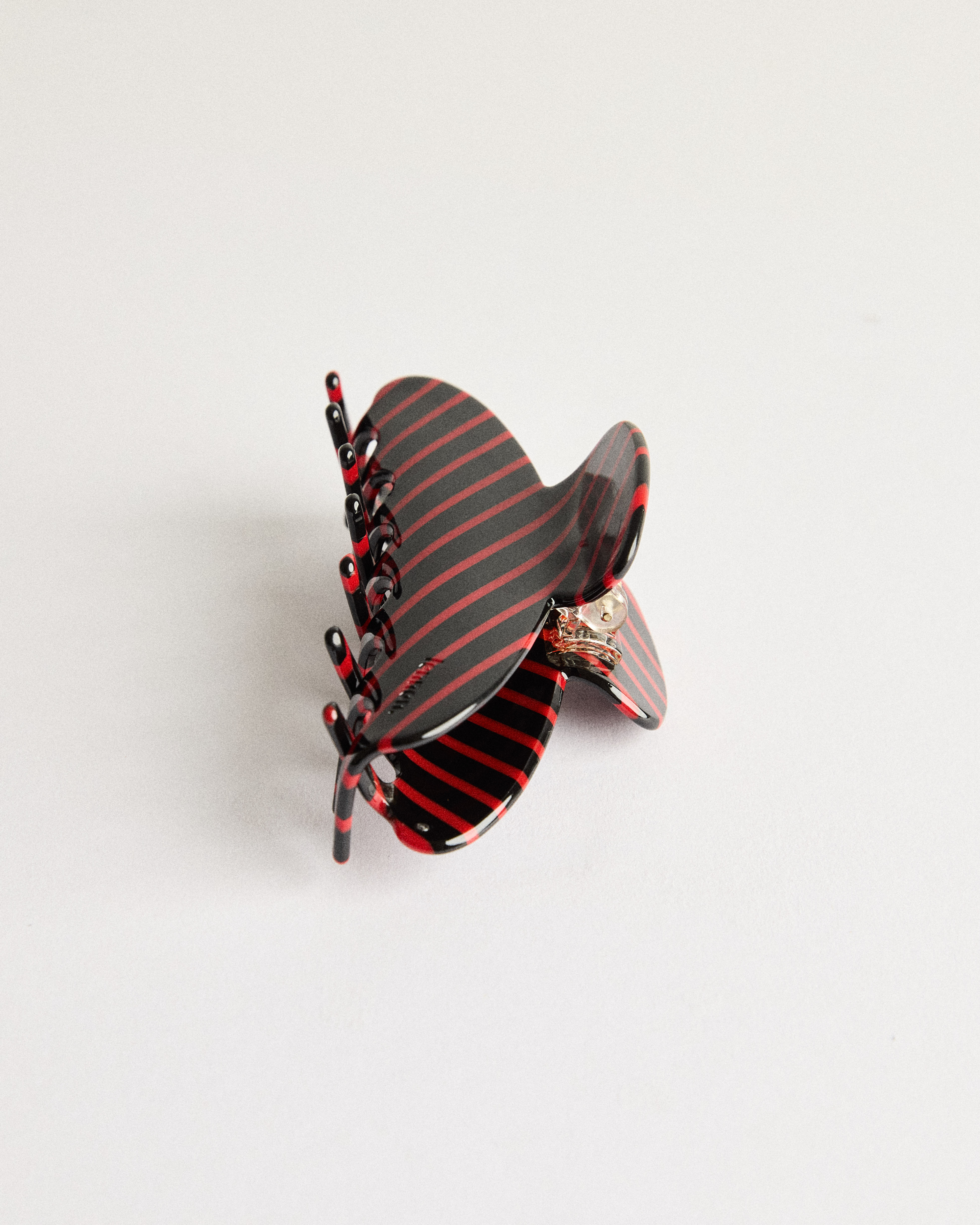 Claw Clip in Striped Cherry