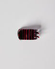 Mini Claw Clip in Striped Chilli