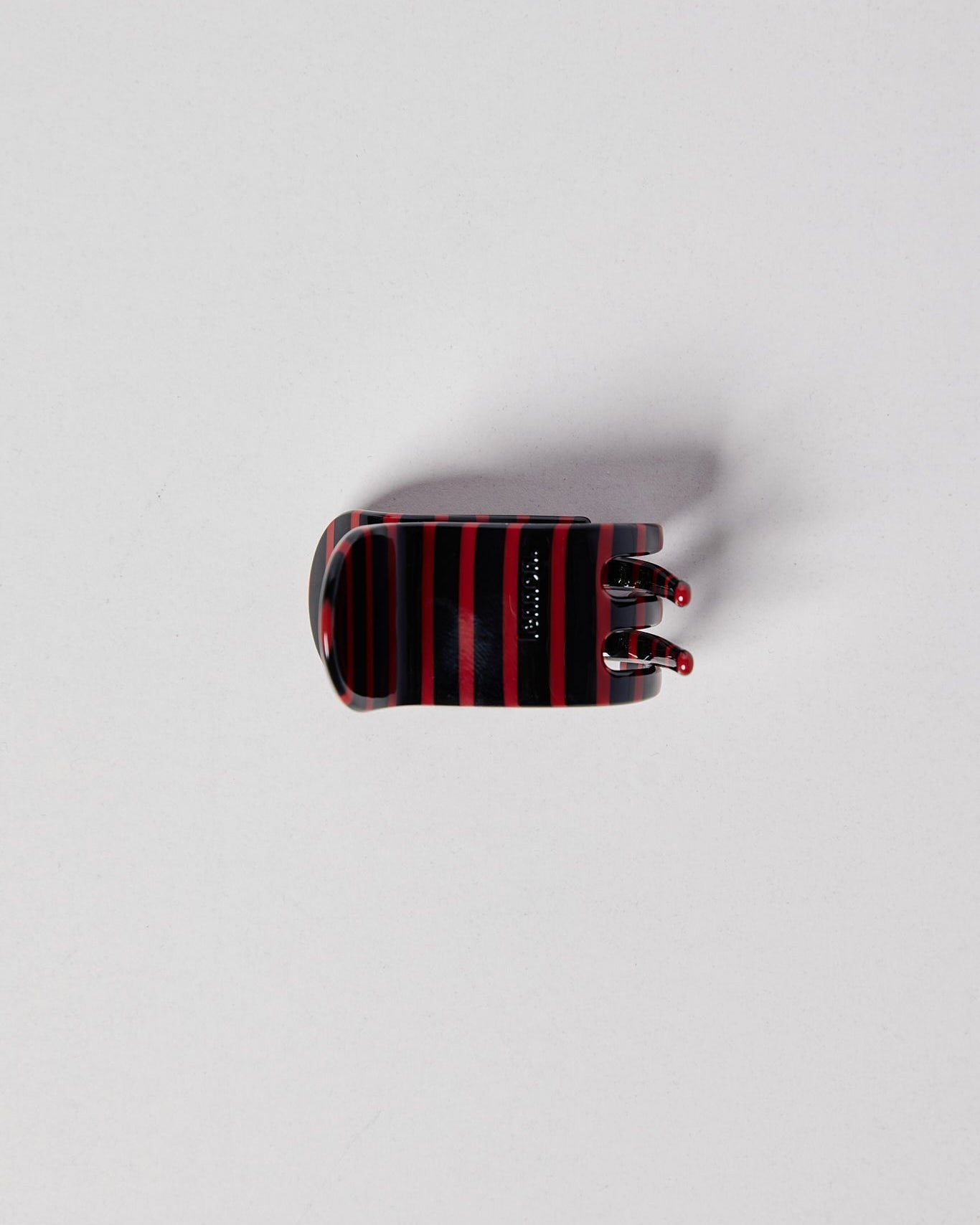 Mini Claw Clip in Striped Chilli